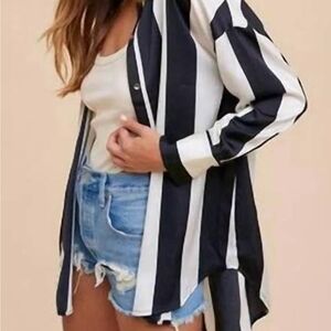 Striped Black and White Women's Top